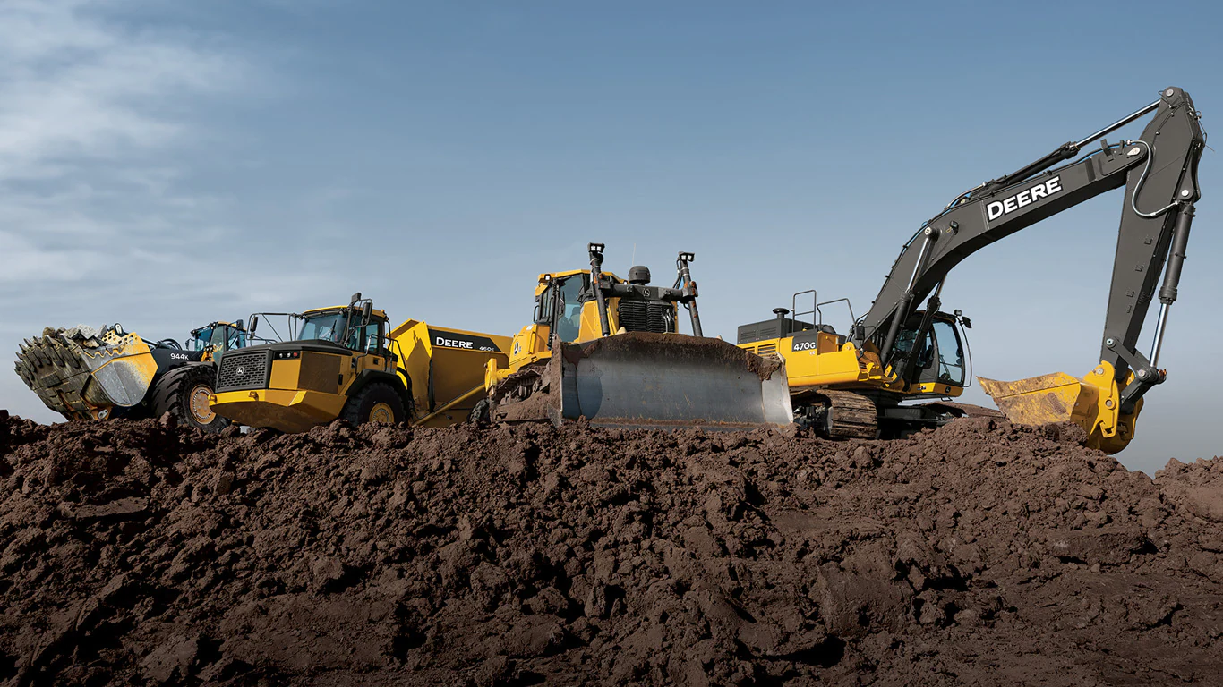 Excavators at work site